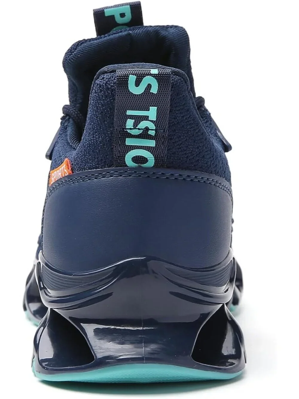 Men's Navy Road Running Pull On Shoes Sport Athletic Tennis Walking Sneakers